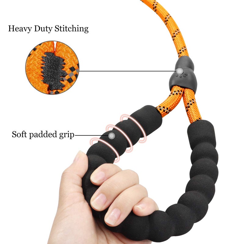 TagME Slip Leads for Dogs, 6 FT Heavy Duty Slip Leash with Padded Handle, Strong Rope No Pull Pet Training Leash for Small Dogs,Orange - Image 3